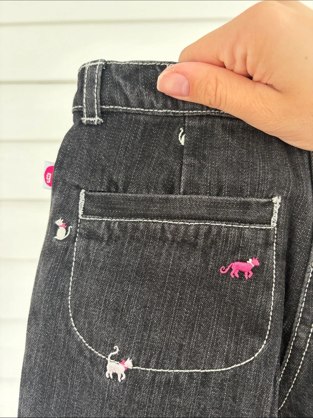 NWT Vintage Y2K Gymboree Set Paris Kitty Top & Embroidered Cat Flare Jeans